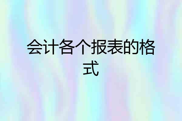 会计各个报表的格式