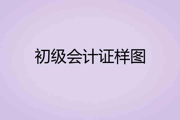 初级会计证样图