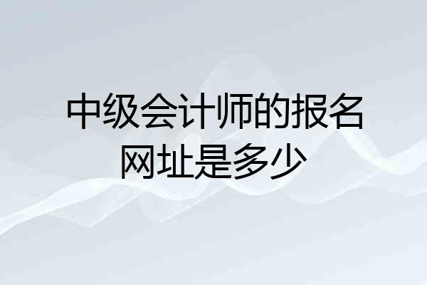 中级会计师的报名网址是多少