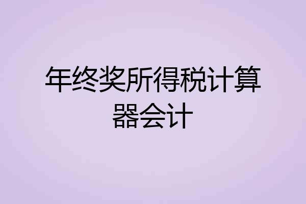 年终奖所得税计算器会计