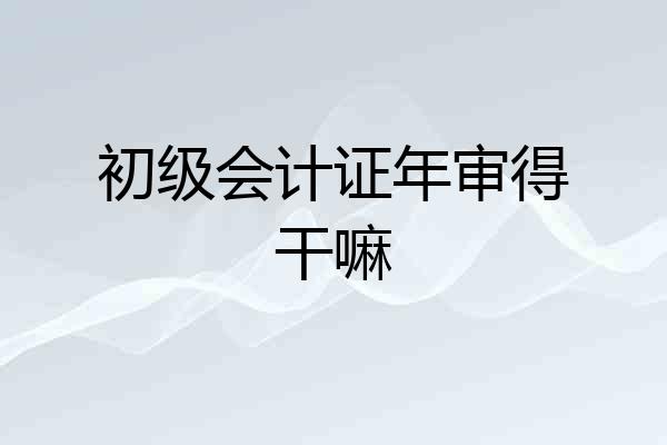 初级会计证年审得干嘛