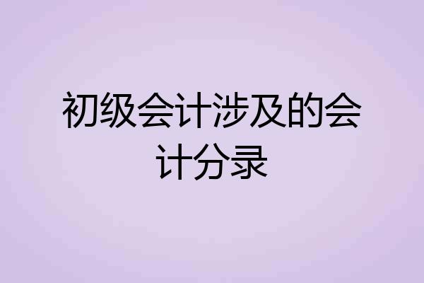 初级会计涉及的会计分录