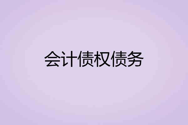 会计债权债务
