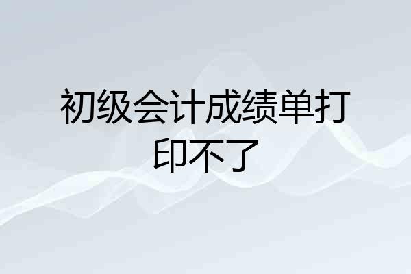 初级会计成绩单打印不了