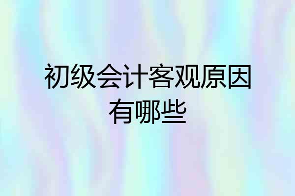初级会计客观原因有哪些