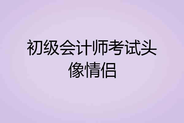 初级会计师考试头像情侣