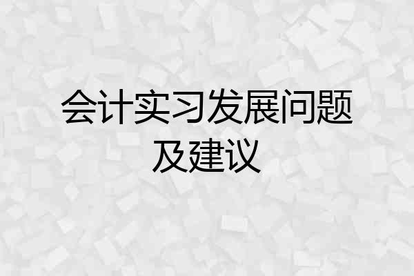 会计实习发展问题及建议