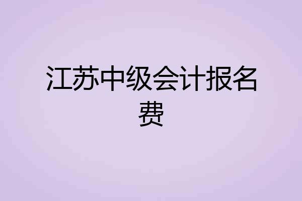 江苏中级会计报名费