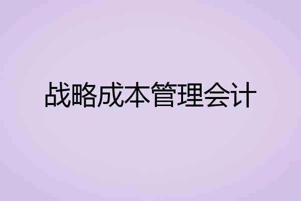 战略成本管理会计