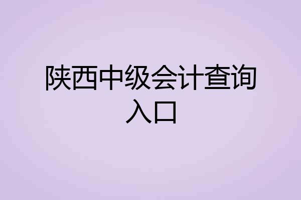 陕西中级会计查询入口