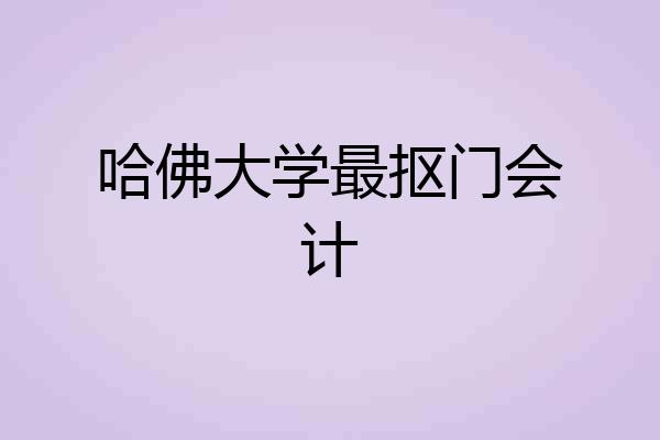 哈佛大学最抠门会计