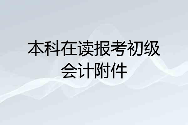 本科在读报考初级会计附件