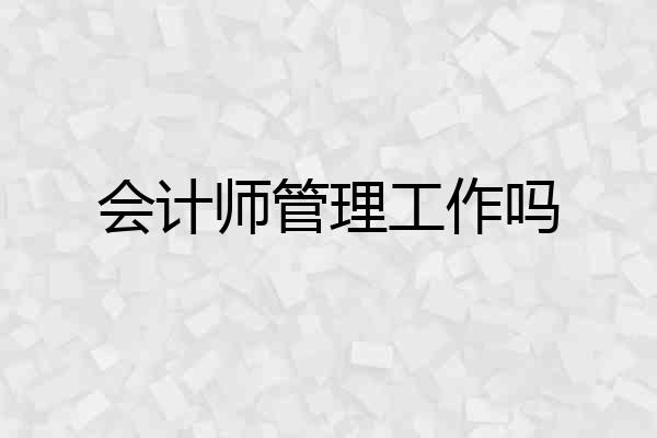 会计师管理工作吗