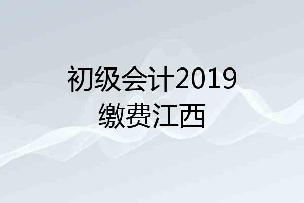 初级会计2019缴费江西