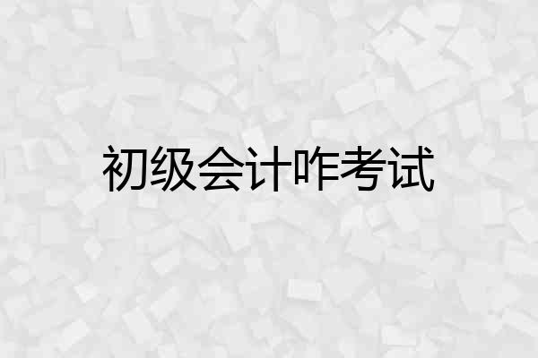初级会计咋考试