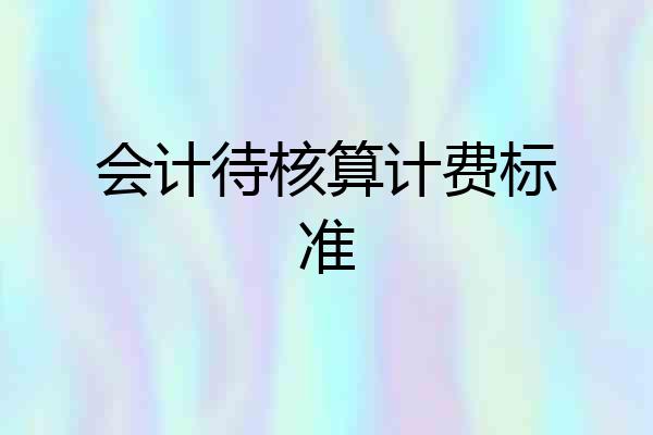 会计待核算计费标准
