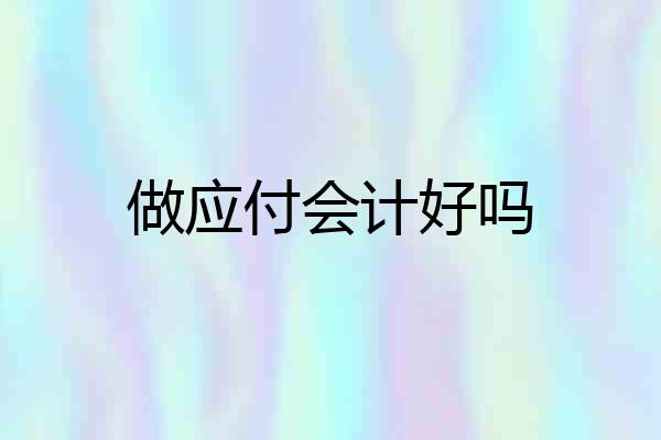 做应付会计好吗