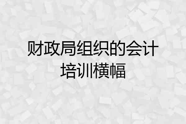 财政局组织的会计培训横幅