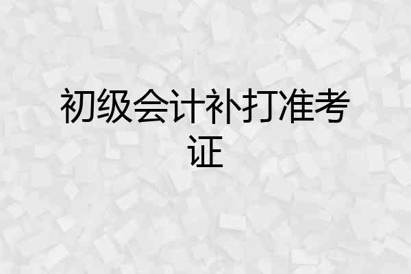 初级会计补打准考证