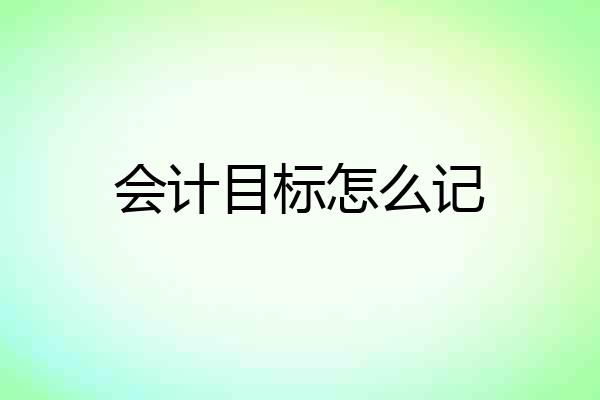 会计目标怎么记