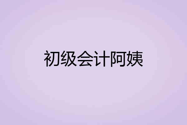 初级会计阿姨