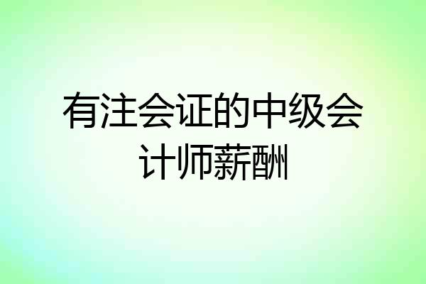 有注会证的中级会计师薪酬