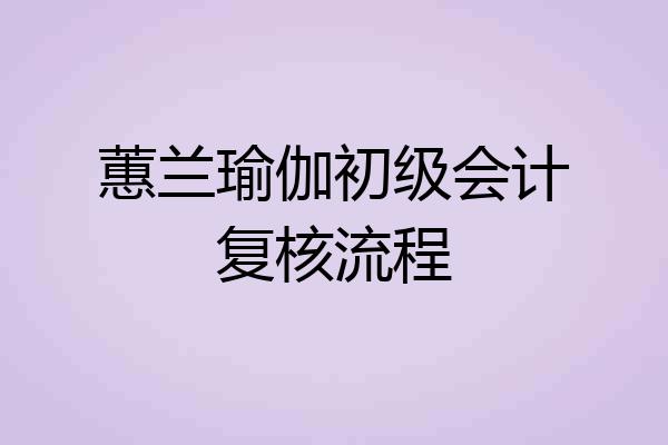 蕙兰瑜伽初级会计复核流程