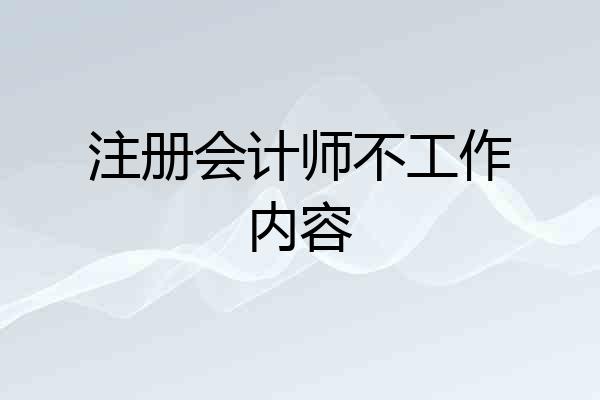 注册会计师不工作内容