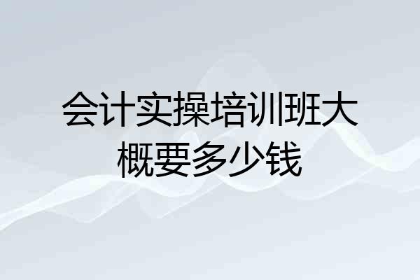 会计实操培训班大概要多少钱
