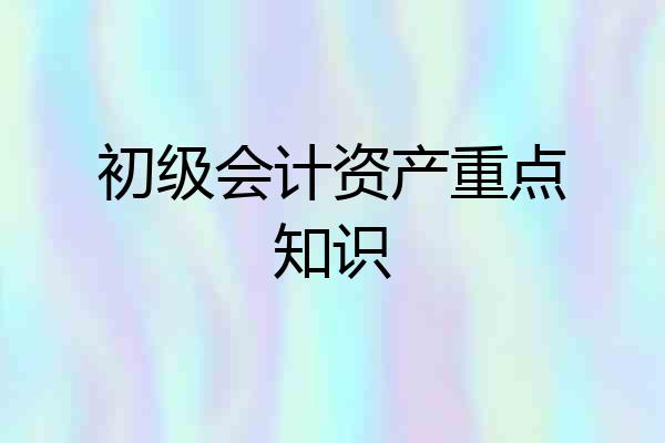 初级会计资产重点知识