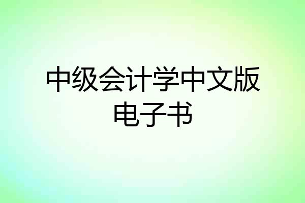 中级会计学中文版电子书