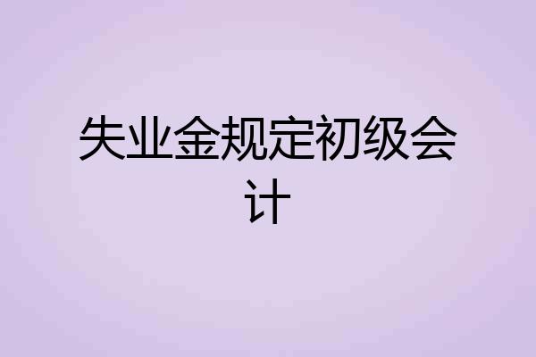 失业金规定初级会计