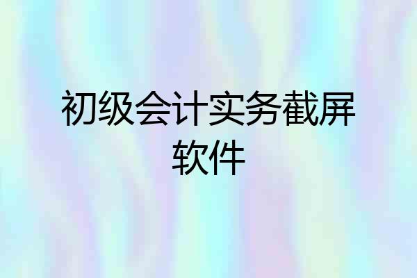 初级会计实务截屏软件