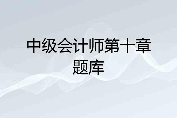 中级会计师第十章题库