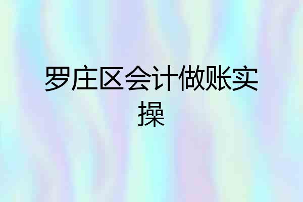 罗庄区会计做账实操