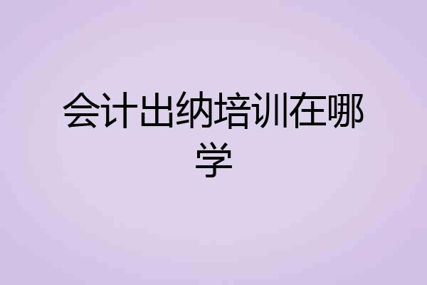 会计出纳培训在哪学