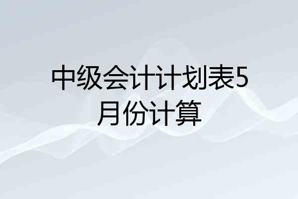 中级会计计划表5月份计算