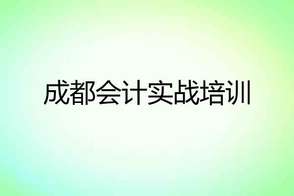 成都会计实战培训