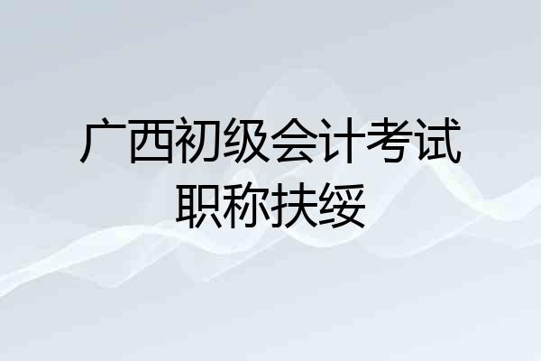 广西初级会计考试职称扶绥