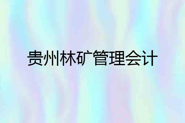 贵州林矿管理会计