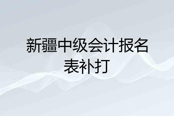 新疆中级会计报名表补打