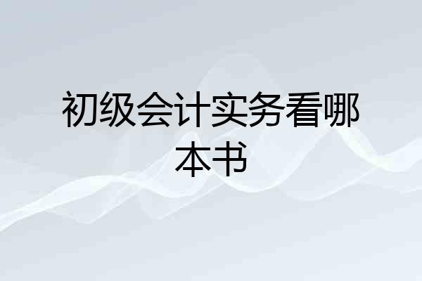 初级会计实务看哪本书