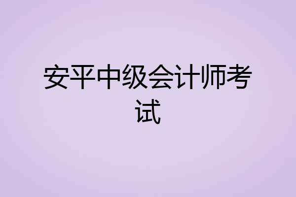 安平中级会计师考试