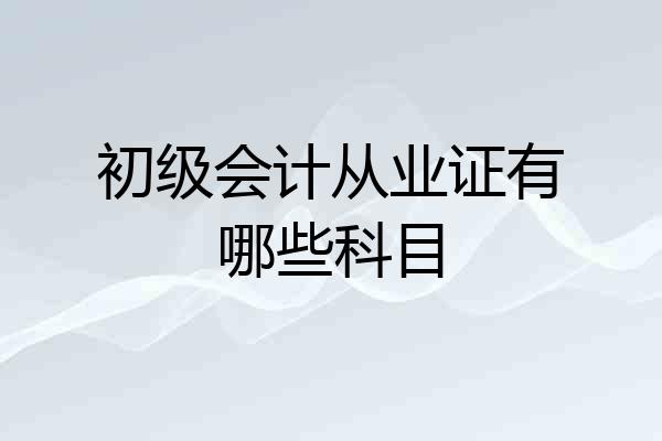 初级会计从业证有哪些科目