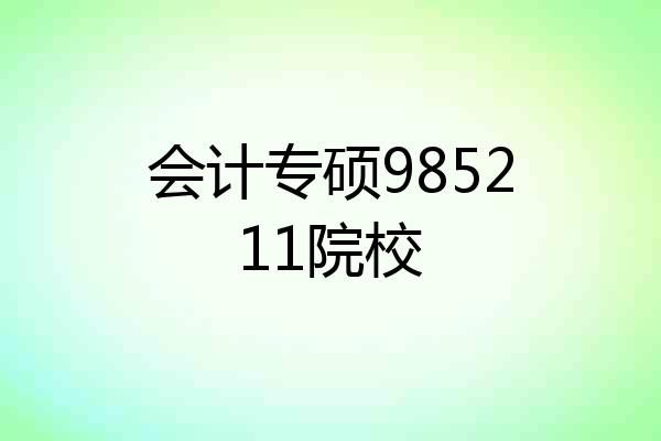 会计专硕985211院校