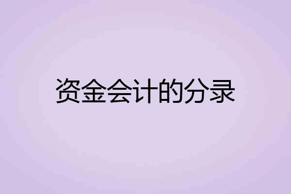 资金会计的分录