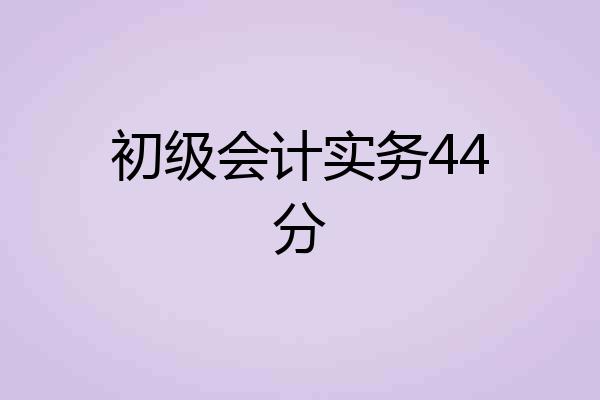 初级会计实务44分