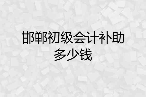 邯郸初级会计补助多少钱