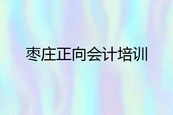 枣庄正向会计培训