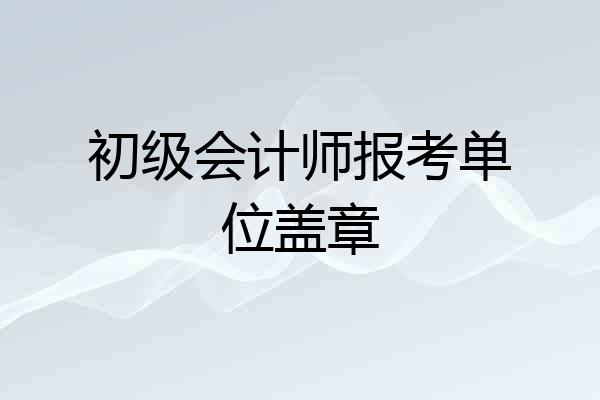 初级会计师报考单位盖章
